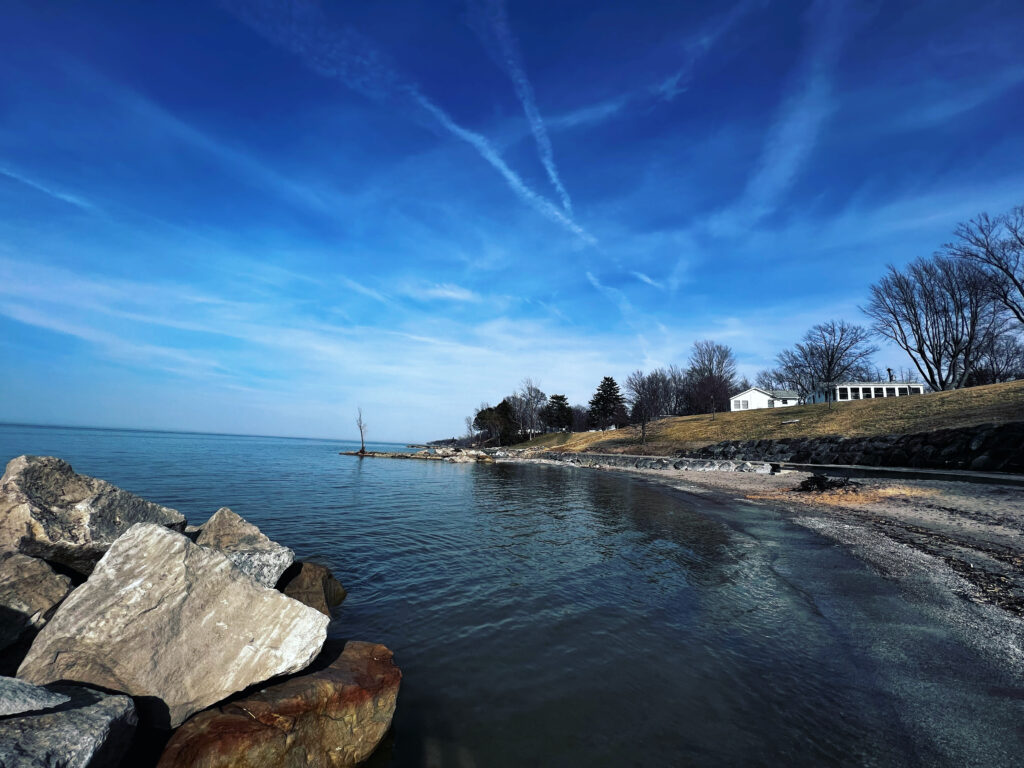 A view of Lake Erie from the beach. Make a reservation and this view can be yours!