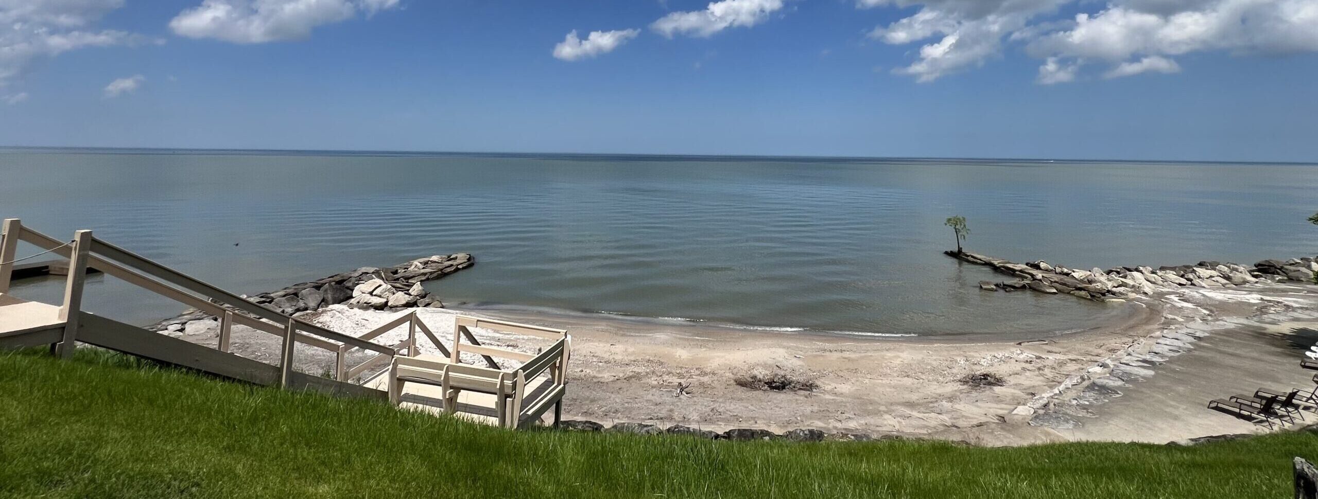 View of Lake Erie from the Cottages at the Water's Edge. Beautiful location.